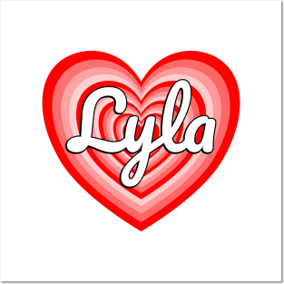 I Love Lyla Heart Lyla Name Funny Lyla Posters and Art